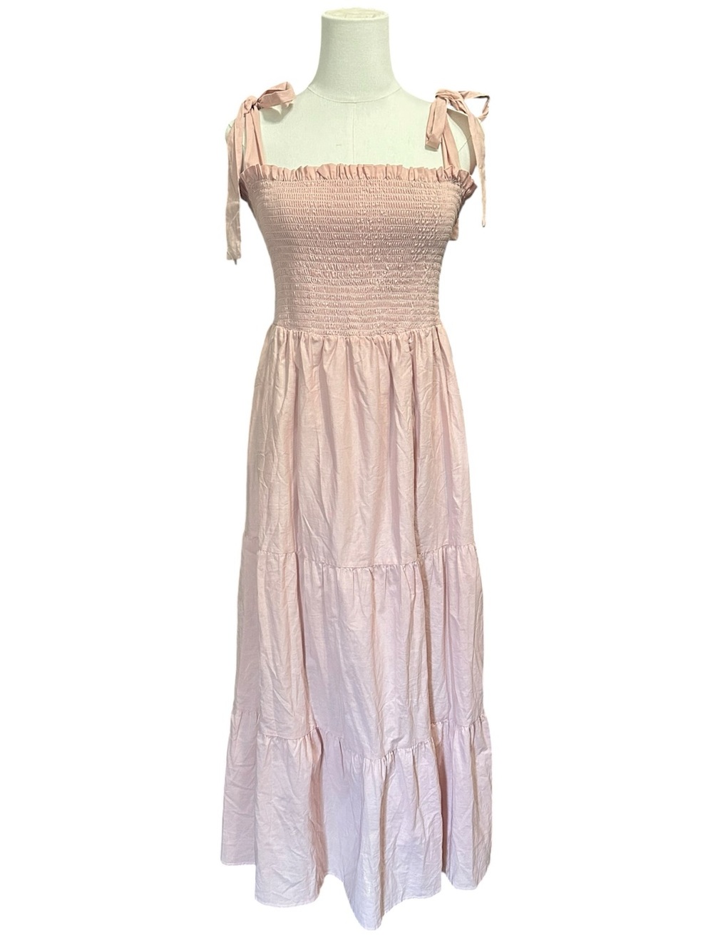 Petal & Pup Tie-Shoulder Smocked Midi Dress - Blush Pink - Picture 2 of 9